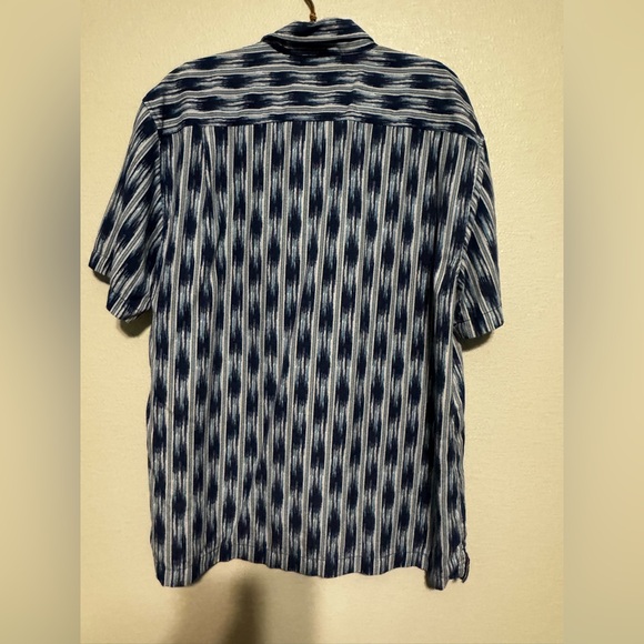 Tommy Bahama Men’s Camp Shirt Ikat Short Sleeve Blue Silk Blend Size‎ XL - Picture 8 of 10